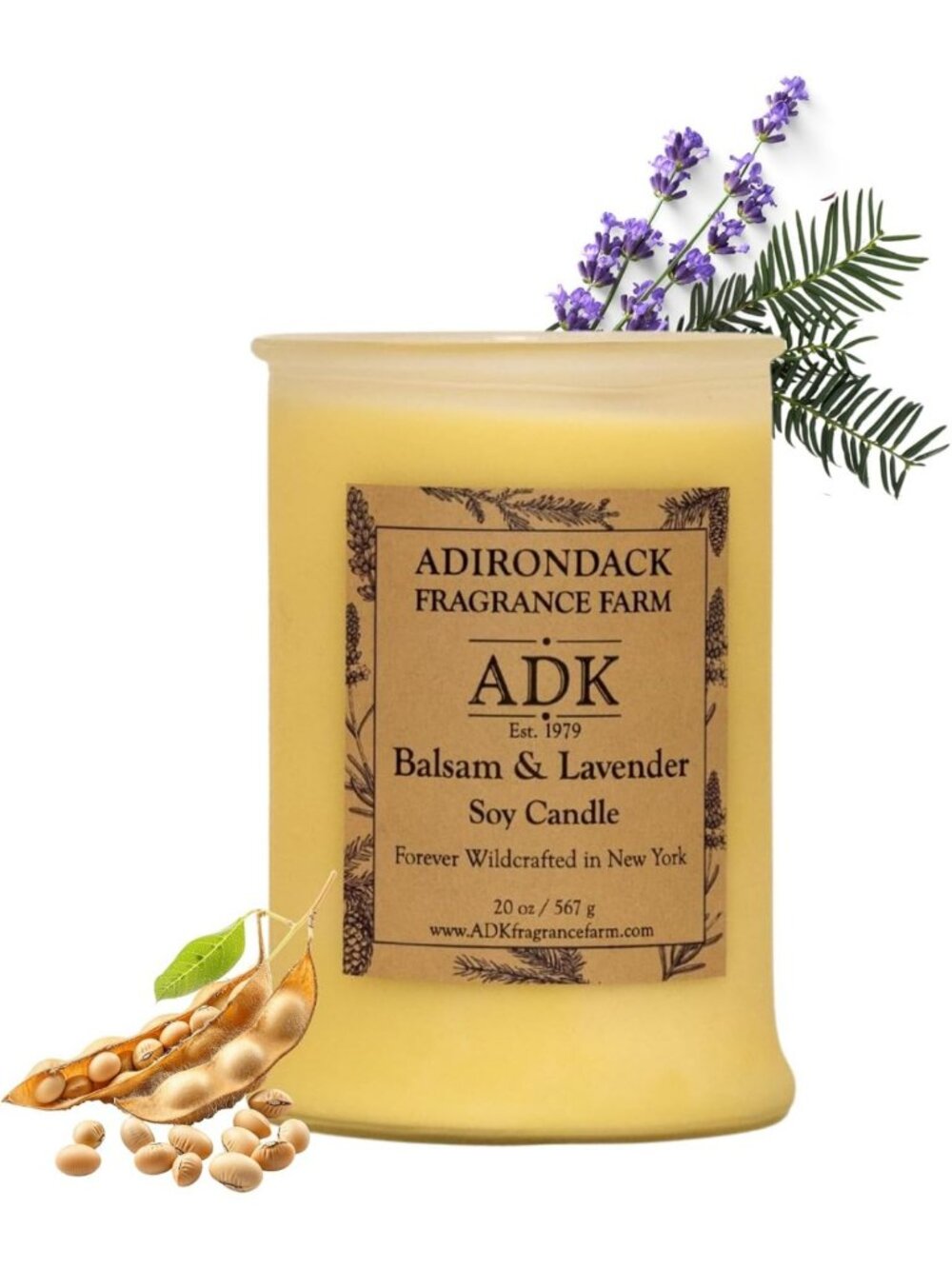 20 Oz Balsam & Lavender Scented Candle | Aromatherapy, Relaxation, Home Decor
